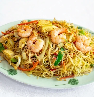 Shanghai noodles stir fried with vegetables in dark soy sauce at Szechuan Kitchen, Broadway Avenue Saskatoon